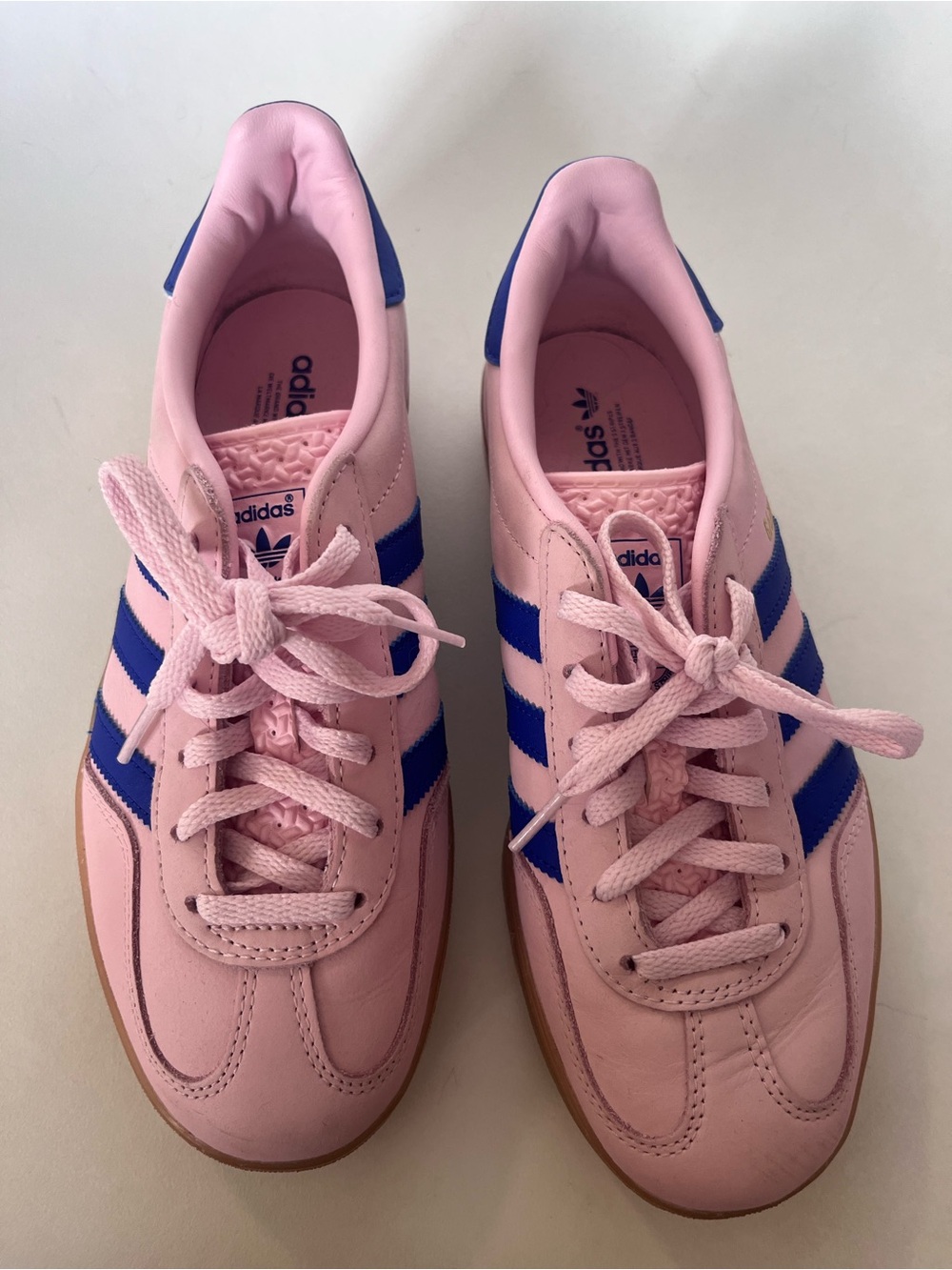 Adidas Originals Gazelle Indoor Sneaker Clear Pink Lucid Blue Size 6 - Picture 6 of 11